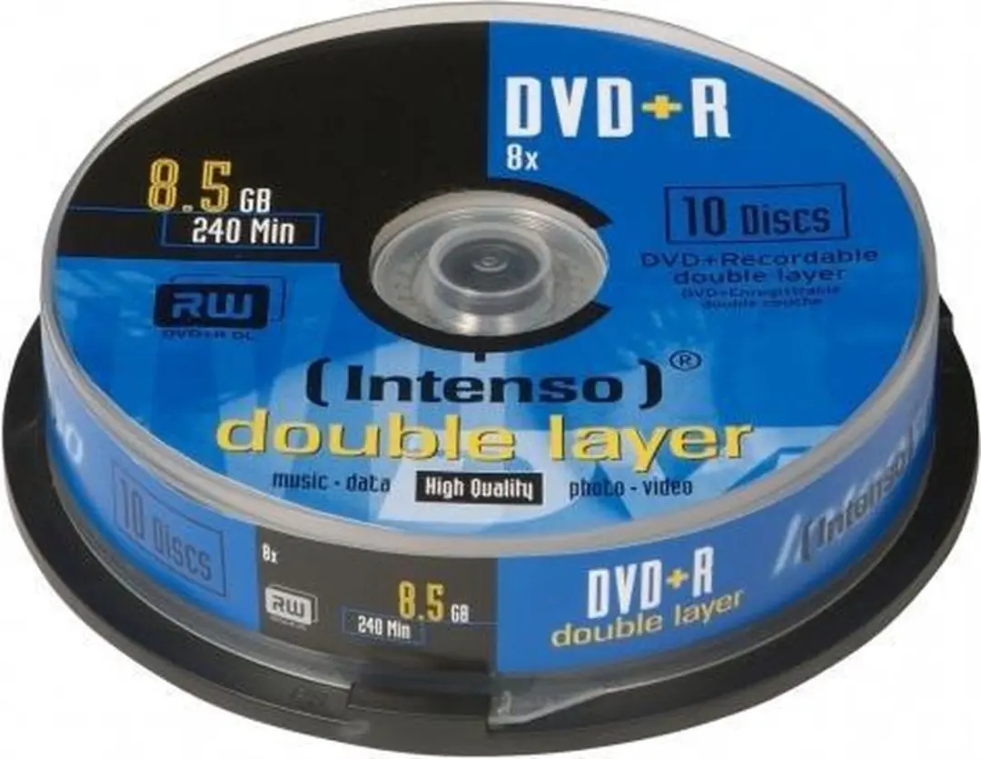 Intenso DVD+R 8,5GB DL 8x - 10 Stuks