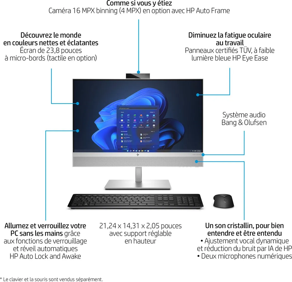 HP EliteOne 840 G9 Alles-in-één PC - 16GB 512GB SSD - 23.8" Touch - Zilver