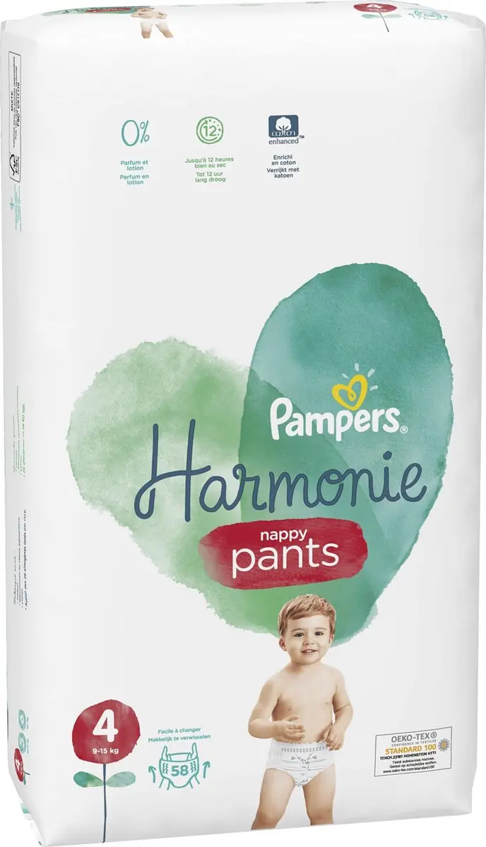Pampers Harmonie Pure Nappy Pants Maat 4 - 116 Stuks