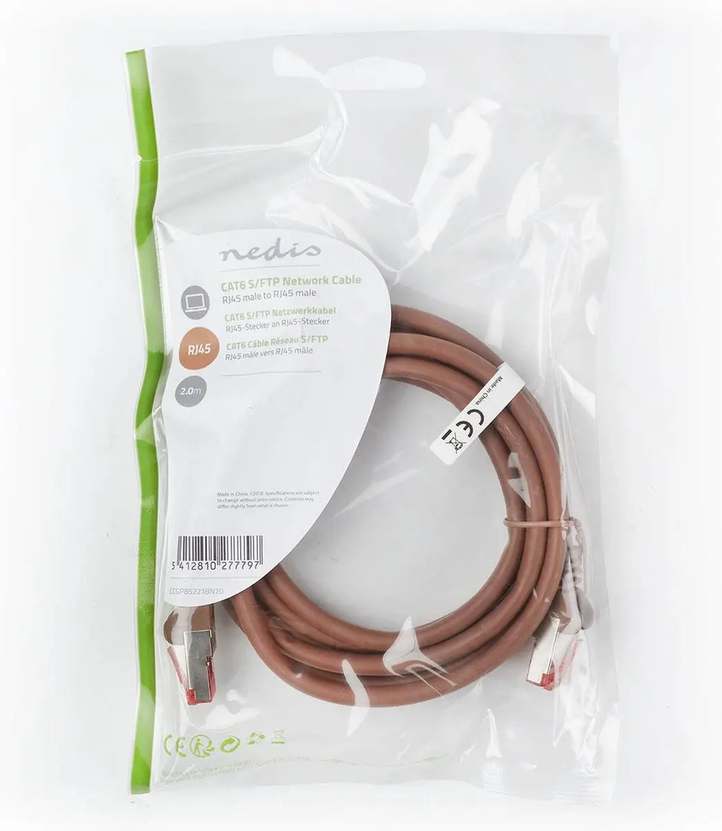 Nedis CAT6 Netwerkkabel CCGP85221BN20 - 2m - Bruin