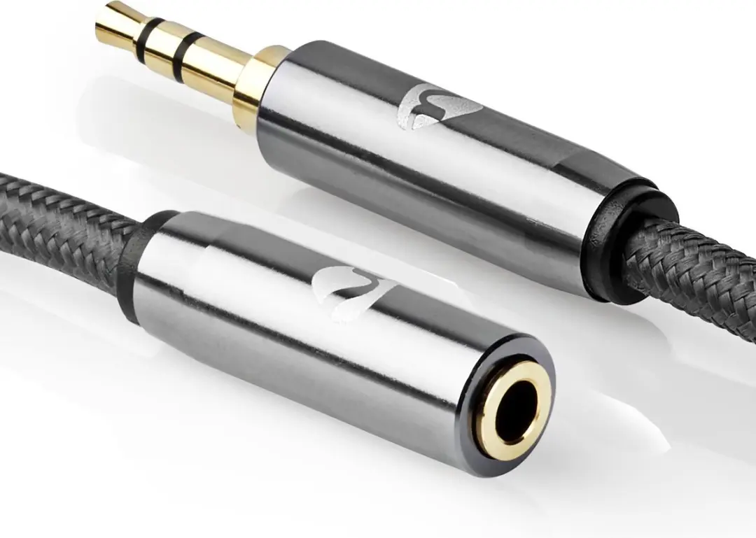 Nedis Stereo-Audiokabel 3,5mm M/F - 2m - Verguld - Grijs