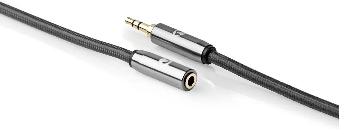 Nedis Stereo-Audiokabel 3,5mm M/F - 2m - Verguld - Grijs