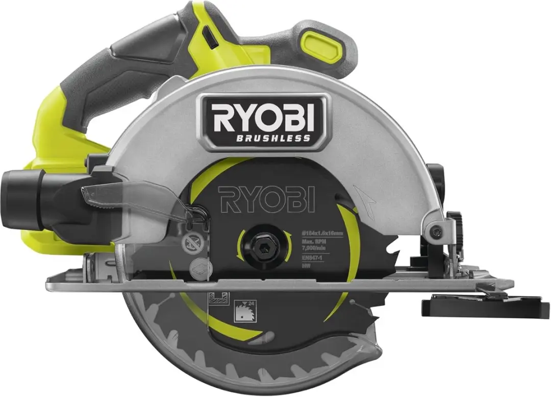 Ryobi 18V ONE+ RCS18BL-0 Borstelloze Cirkelzaag 184mm - Geel/Grijs/Zwart