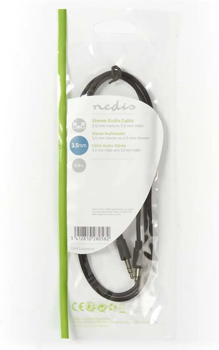 Nedis Stereo-Audiokabel 3,5mm - 1m - Zwart