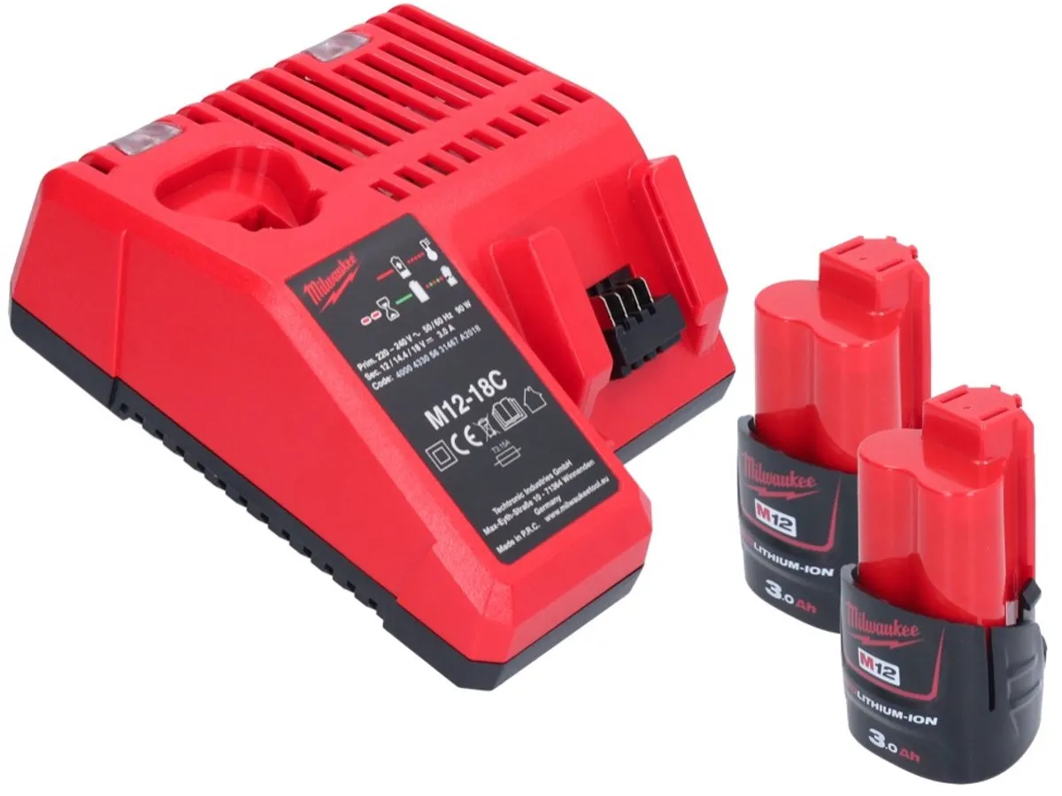Milwaukee M12 FIR38-302 Accu-ratel 75Nm - 2x 3,0Ah + Oplader - afbeelding 5 van 5