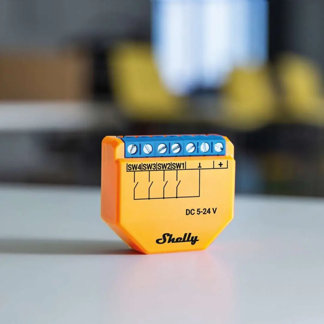 Shelly Plus i4DC Scenariomodule - Zonwering 5V/12V/24V DC - Transparent - afbeelding 3 van 4
