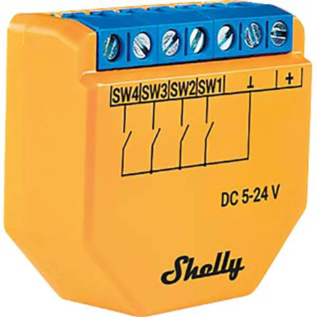 Shelly Plus i4DC Scenariomodule - Zonwering 5V/12V/24V DC - Transparent - afbeelding 2 van 4