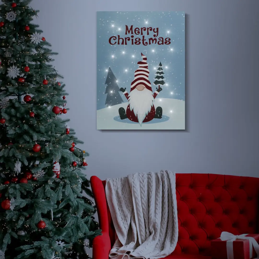 Delight Kerst LED-Afbeelding 30x40cm - Meerkleurig