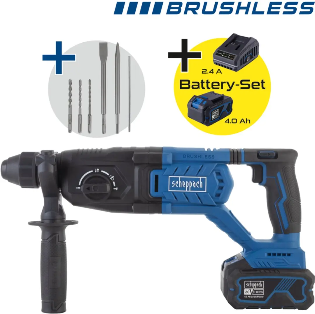 Scheppach BC-DH290-X Accu Boorhamer 20V - 2,8J - 4500 bpm - 26mm Beton