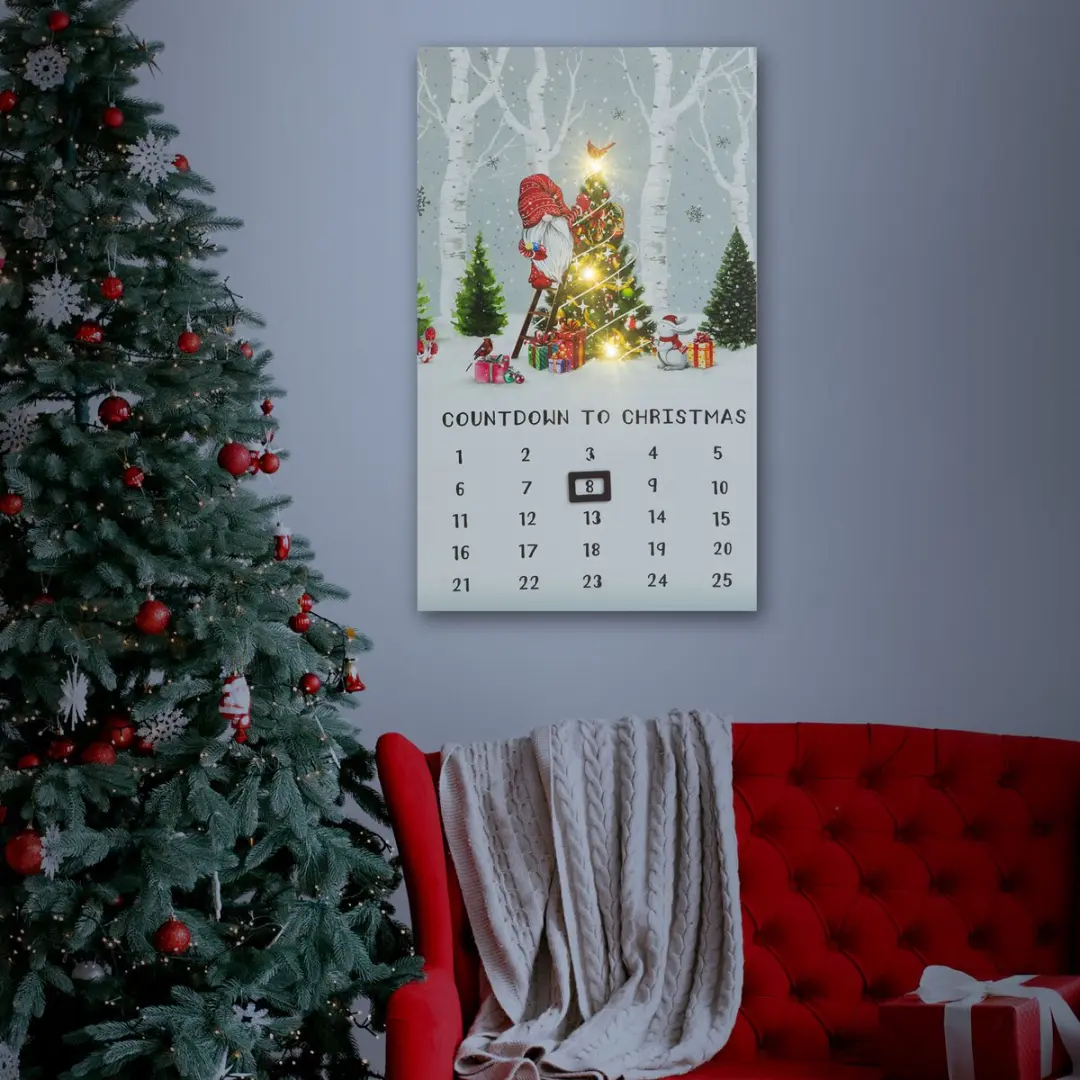 Delight LED-kalender 30x50cm - Meerkleurig