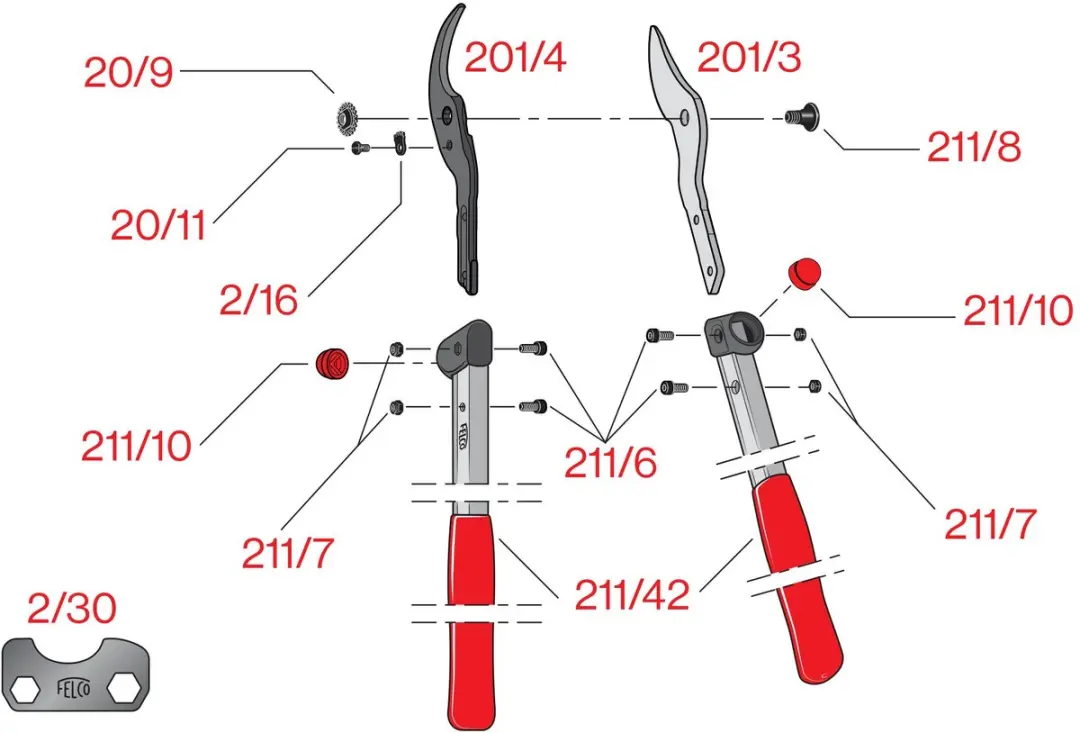 Felco 201-40 Takkenschaar - 40 cm - afbeelding 2 van 3