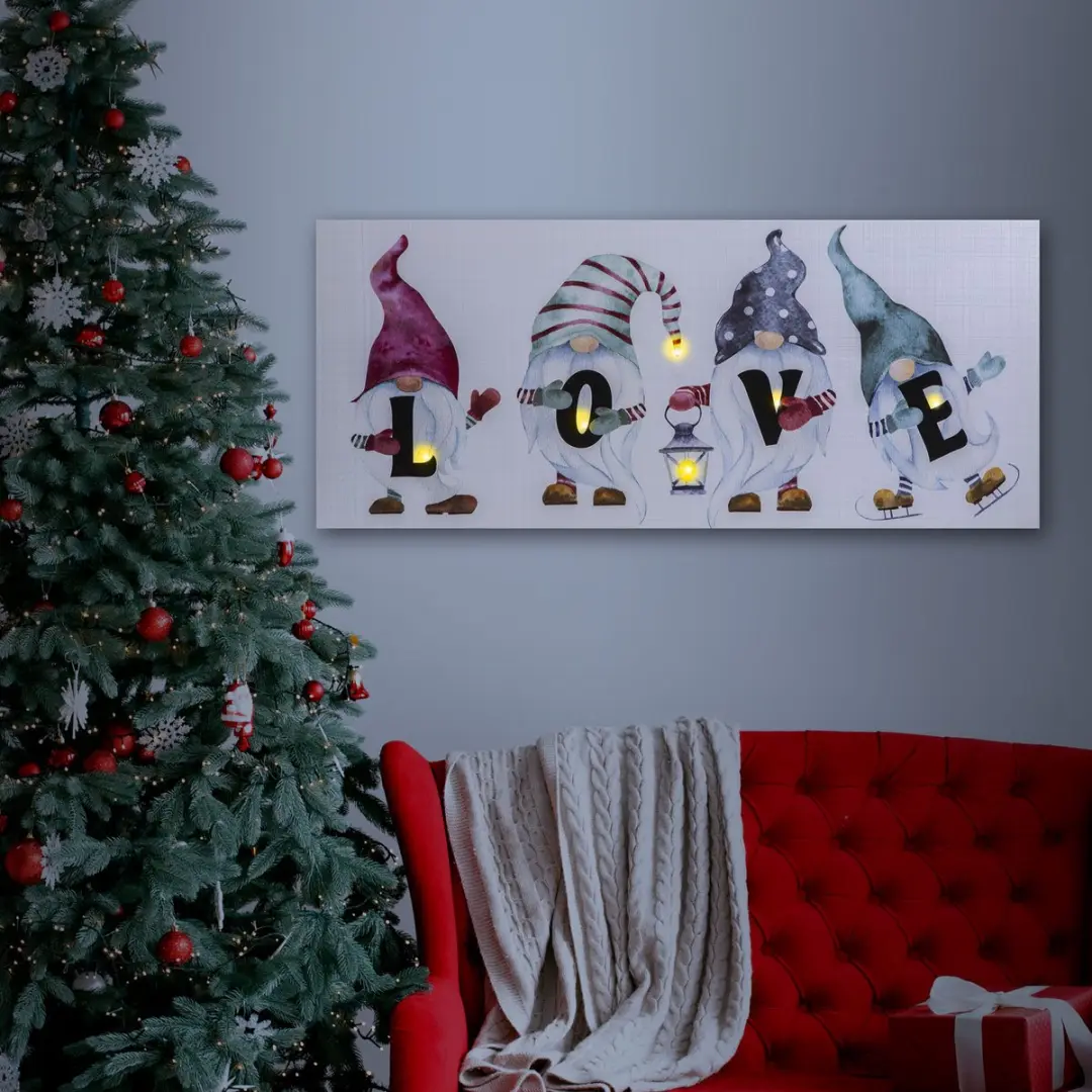Delight LED-wandlamp LOVE 2xAA - 70x30cm Meerkleurig