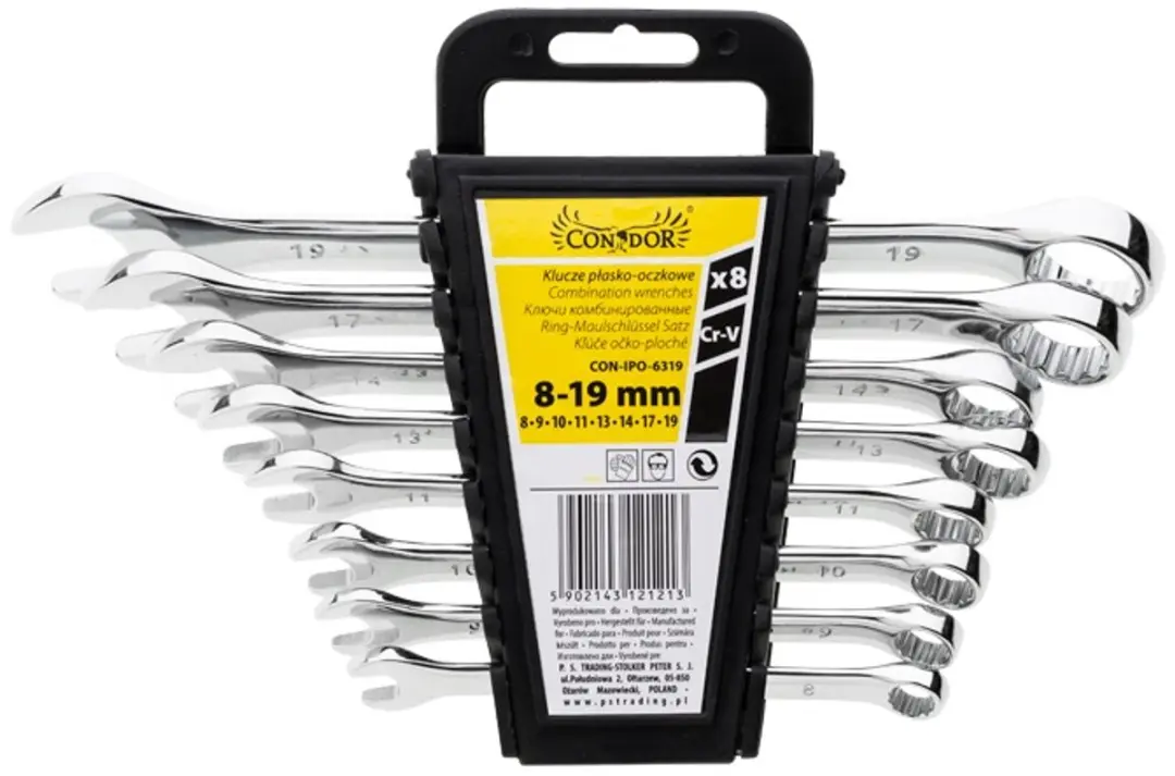 Condor Ring- en Steeksleutelset 8-delig 8-19mm