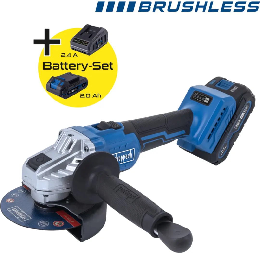 Scheppach Accu Haakse Slijper BC-AG125P-X 20V - 125mm - 2000mAh