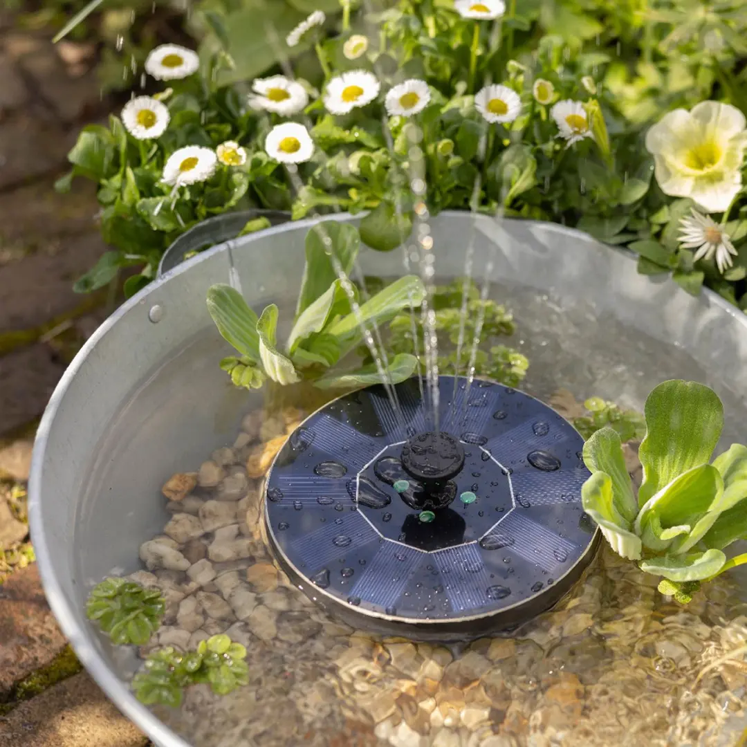 Lumineo Solar Fontein D16cm - 1W LED - Zwart