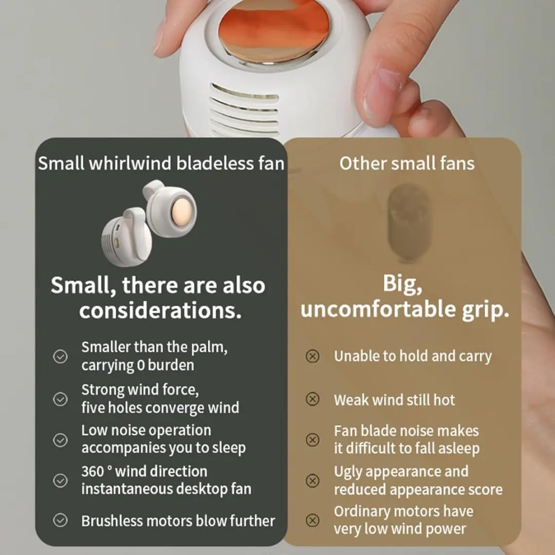 ECTEATOY Mini Ventilator Clip-On Oplaadbaar - Groen