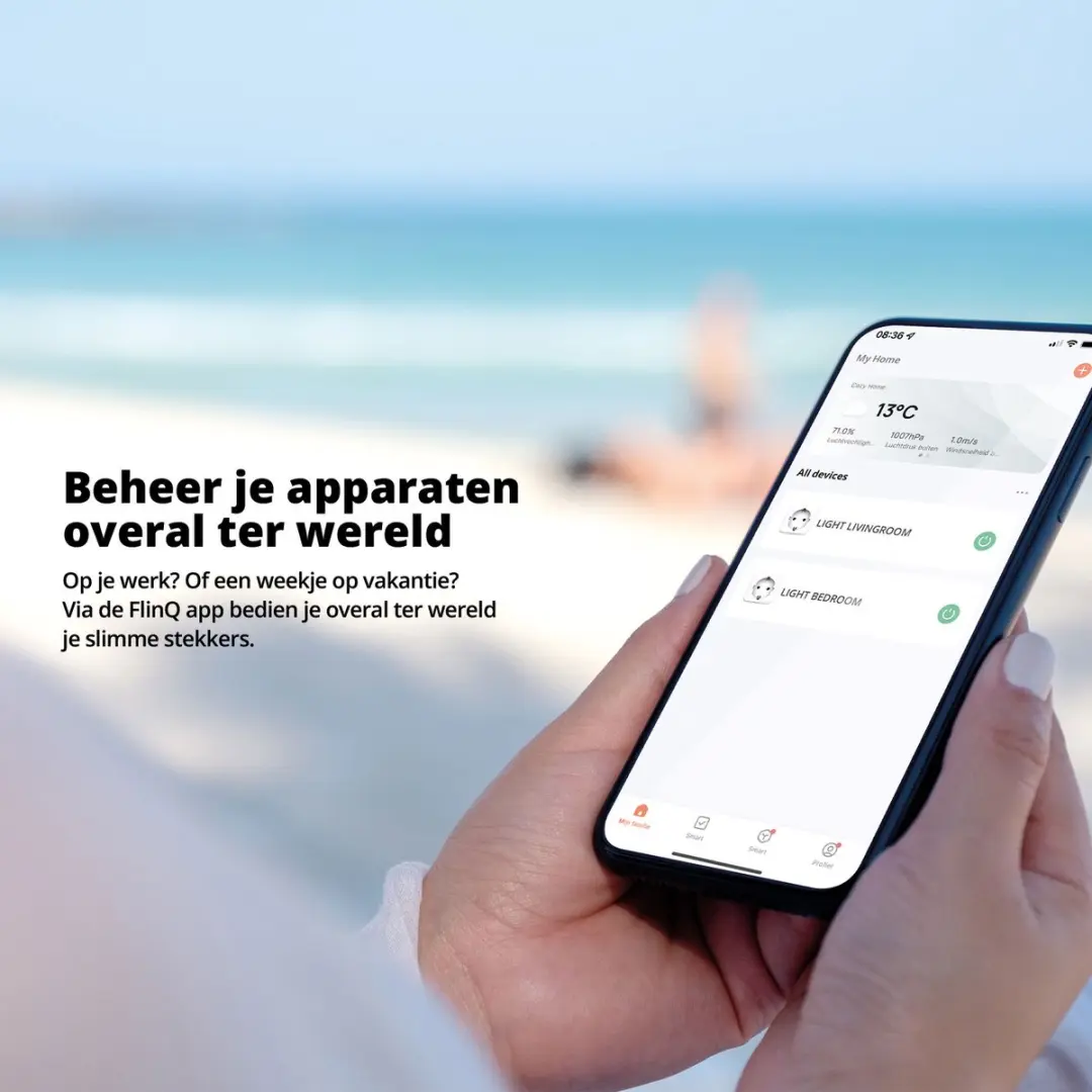 FlinQ Slimme Stekker - Energiemeter & Tijdschakelaar 2-pack Wit