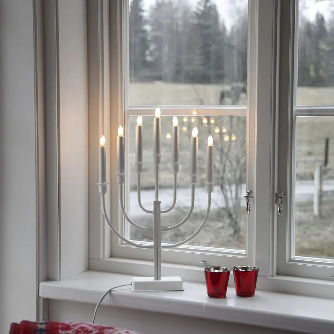 Star Trading Kristina Raamkroonluchter 7-lichten - Mat wit - 47cm