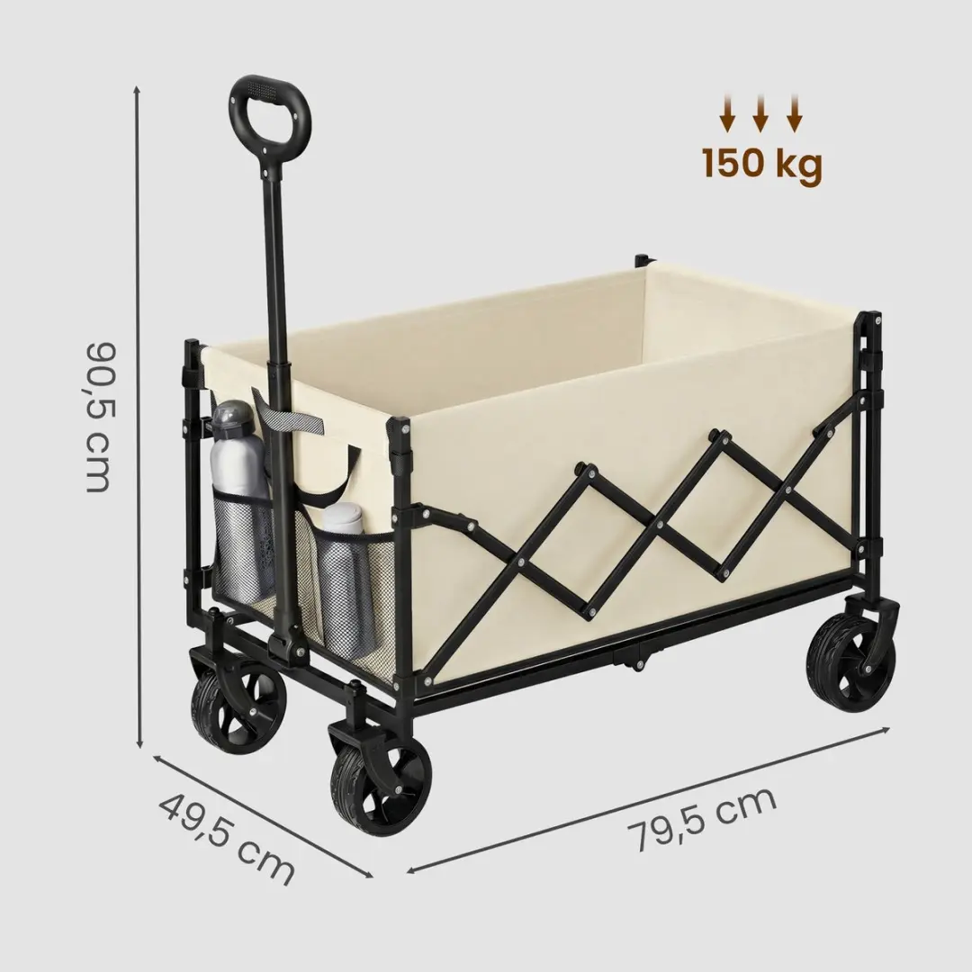 Songmics Opvouwbare Handkar 42x67x90,5cm - Beige