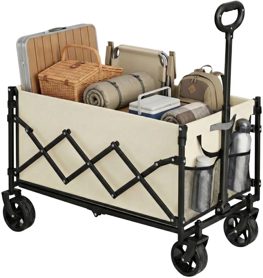 Songmics Opvouwbare Handkar 42x67x90,5cm - Beige