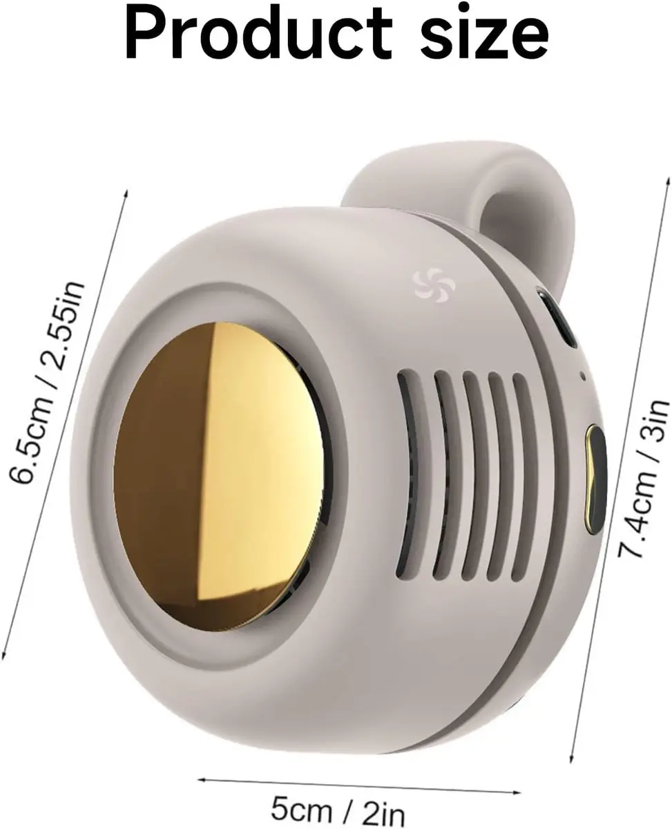 ECTEATOY Mini Ventilator USB Oplaadbaar - 6,5cm Gebroken wit