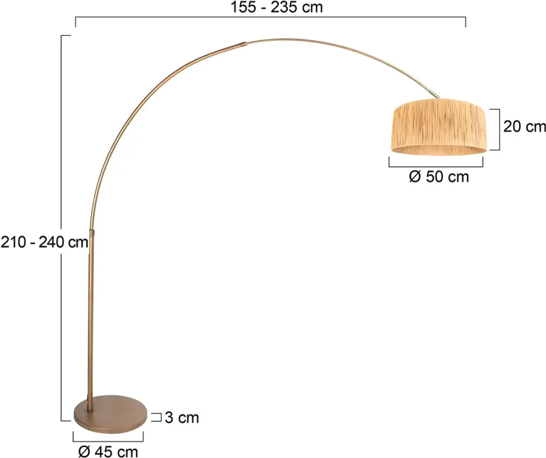 Steinhauer Sparkled Light 4303BR Vloerlamp - Brons - Ø50cm - afbeelding 5 van 6