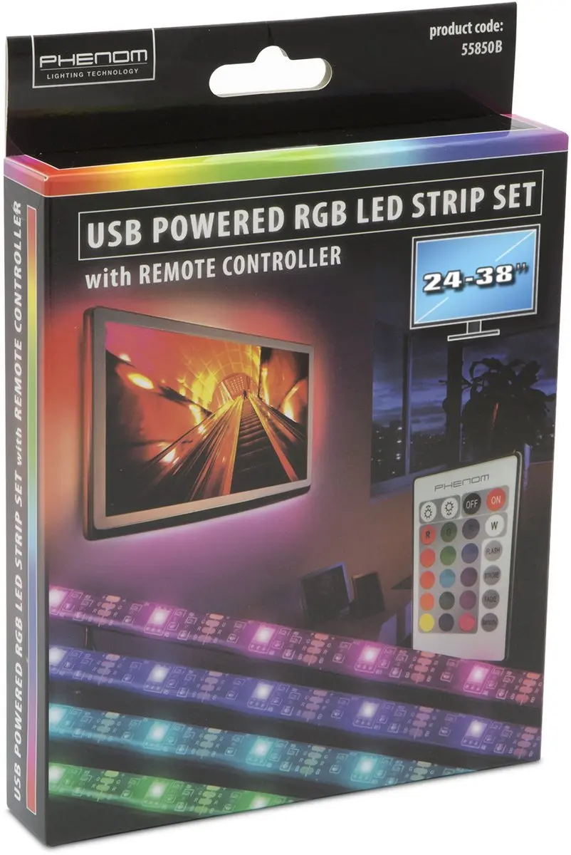 Delight USB RGB LED-strip 55850A - Meerkleurig - 4-delig