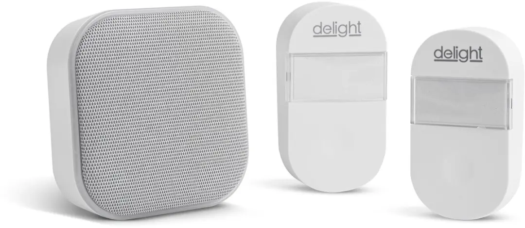 Delight 55346WH-2 Draadloze Deurbel & Nachtlamp