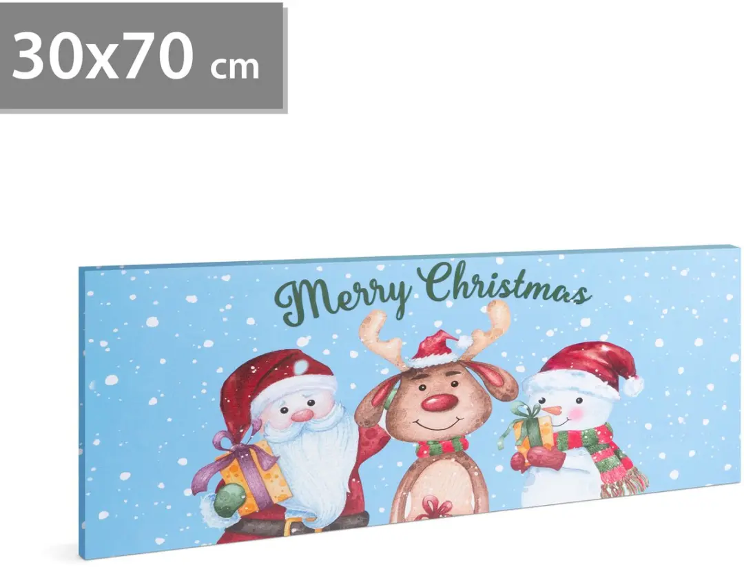 Delight Kerst LED-schilderij Meerkleurig 70x30cm