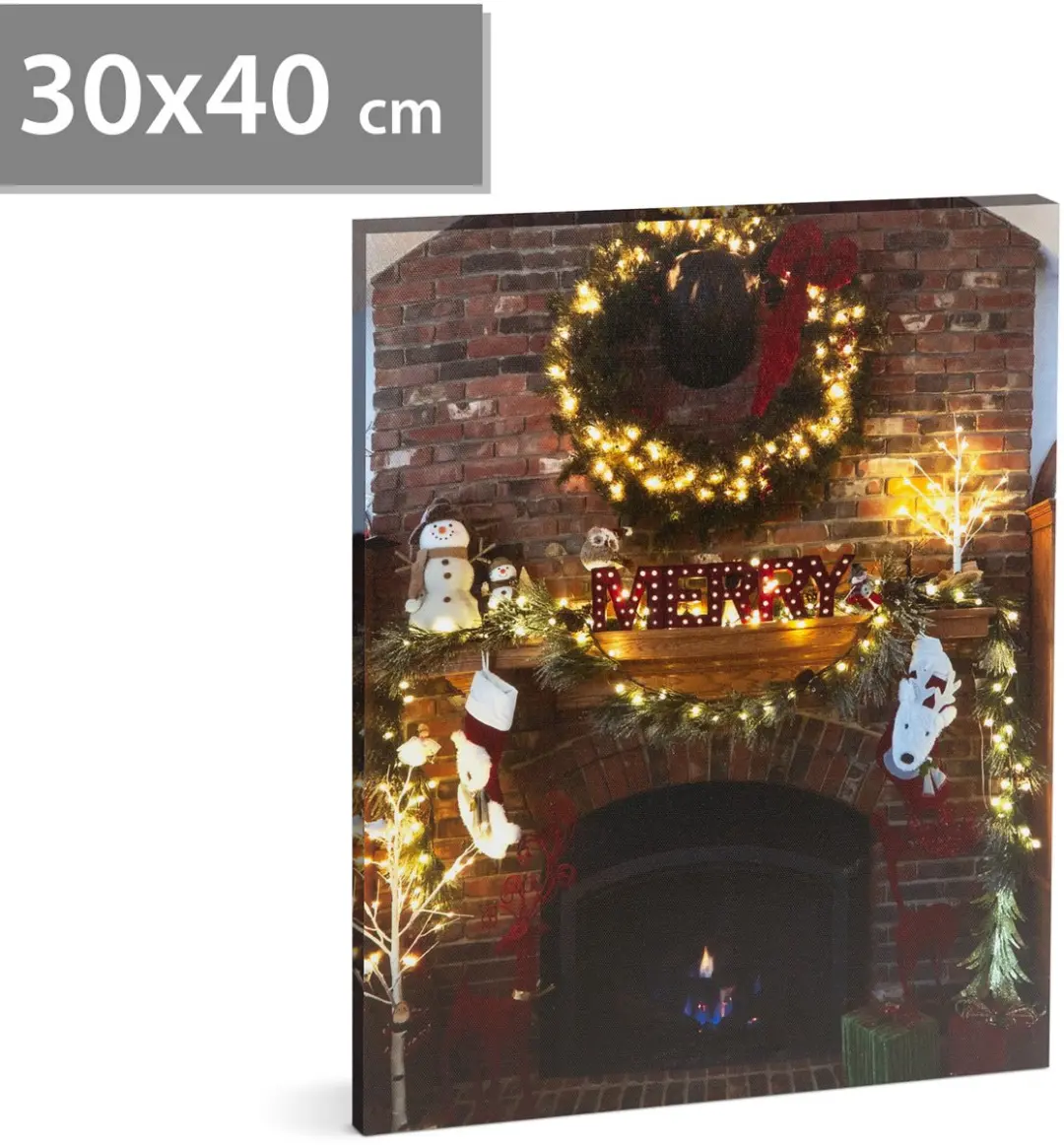 Delight Kerst LED-Afbeelding 30x40cm