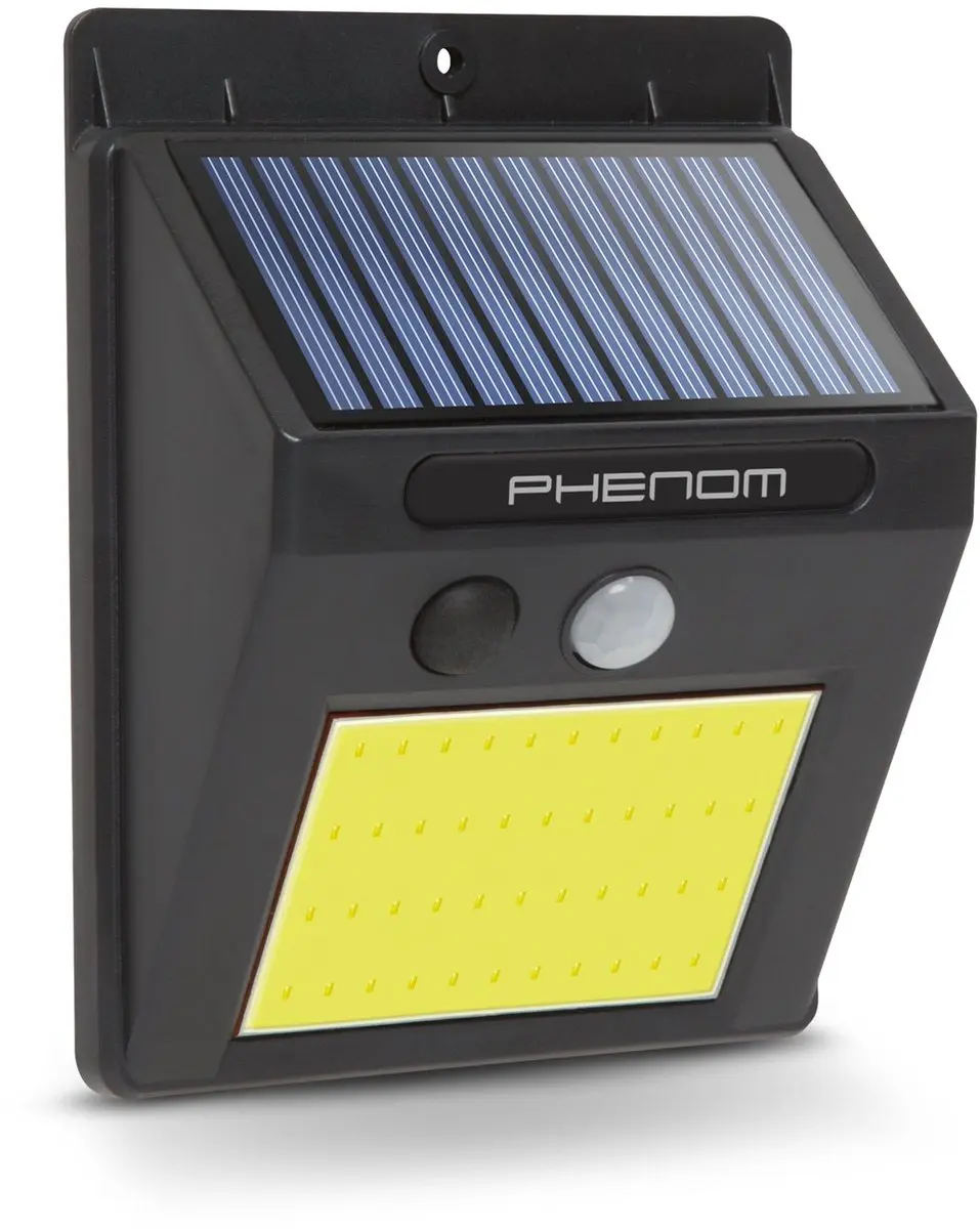 Delight Solar Wandlamp COB LED 120 Lumen - 8 uur - IP65 - Zwart