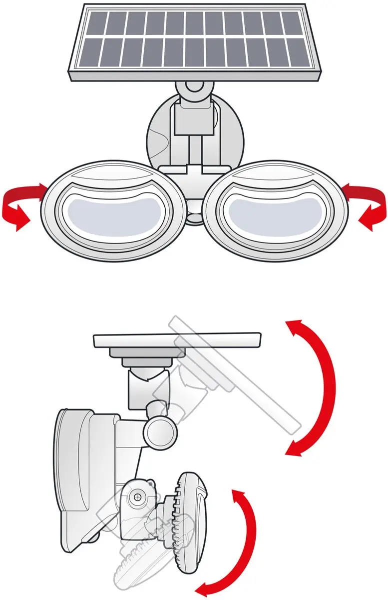 Delight Solar Wandspot COB LED 8W 500lm - IP65 - 360° - Meerkleurig