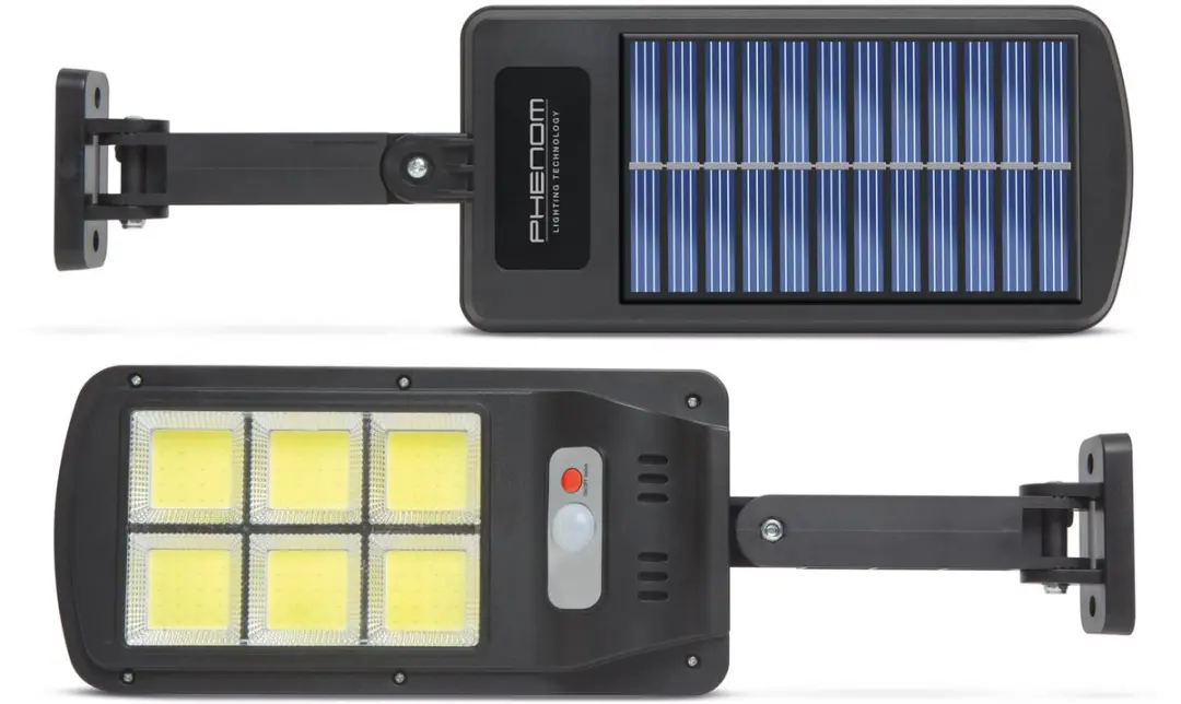 Delight Solar Wandlamp Bewegingssensor 6 COB LED 300 Lumen - Zwart