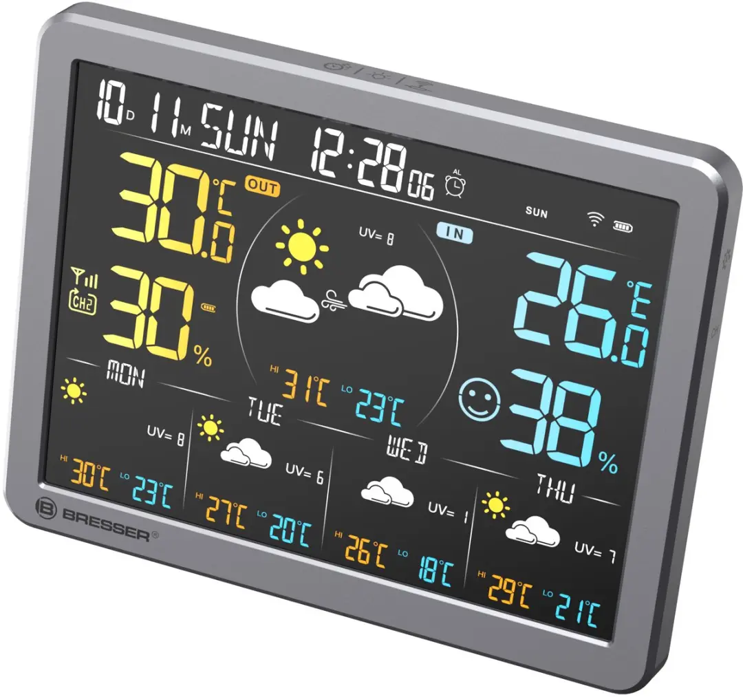Bresser 4Cast SG Weerstation - Thermo-Hygrosensor - Grijs/Wit