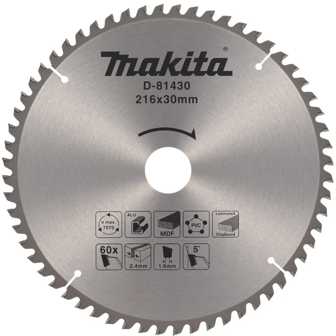 Makita D-81430 Afkortzaagblad 60-tands 216x30mm
