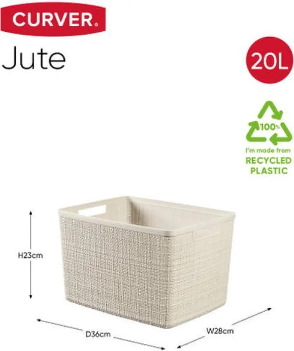 Curver Jute Mandje L - 20L - Gebroken wit