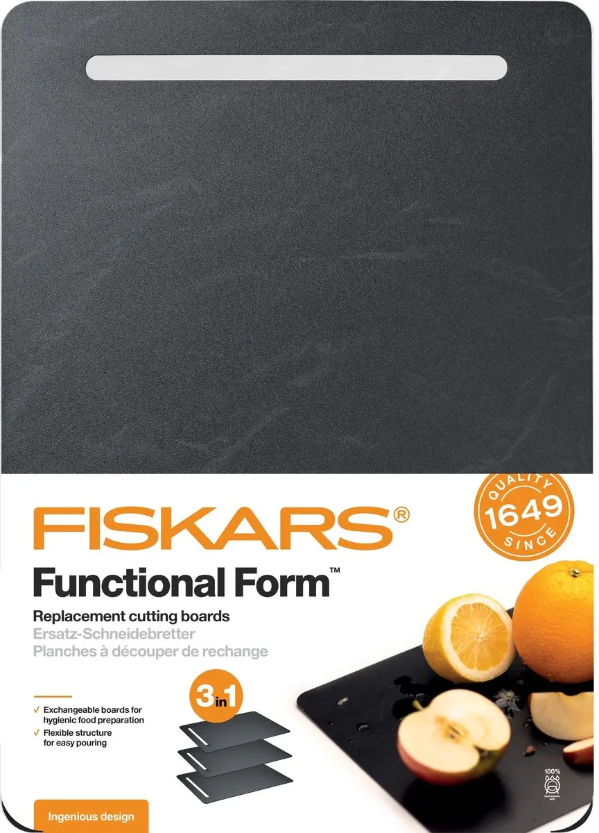 Fiskars Functional Form Snijplanken - 3 Stuks - Zwart - afbeelding 2 van 6