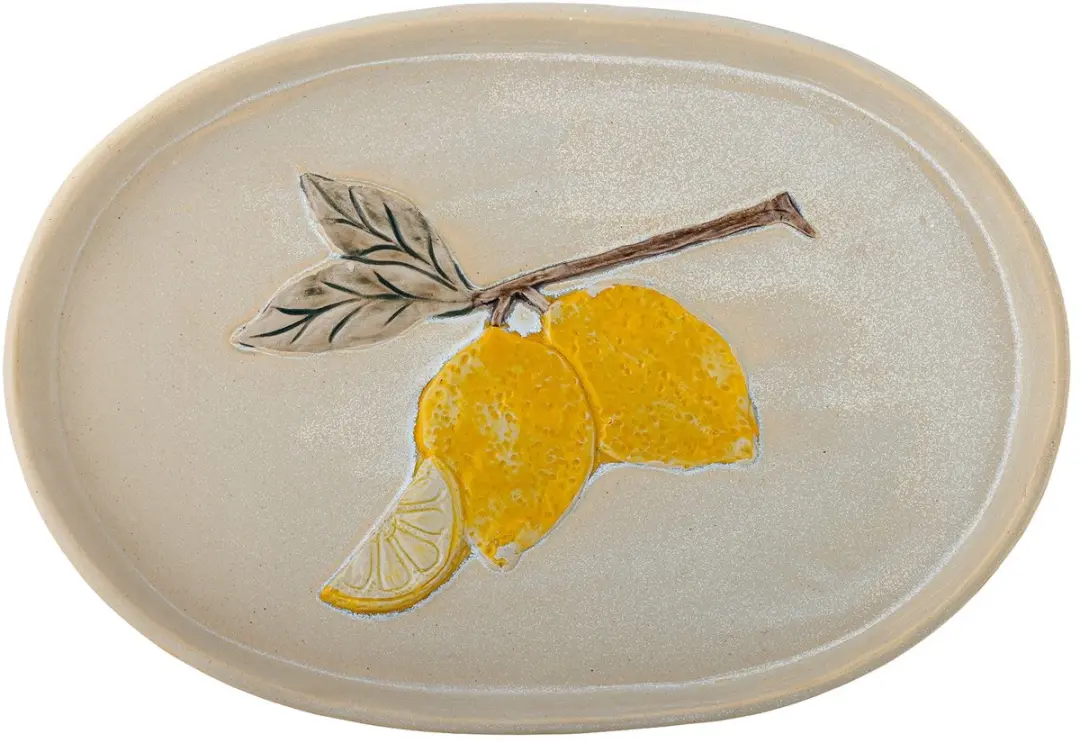 Bloomingville Serveerbord Aardewerk 36cm - Geel