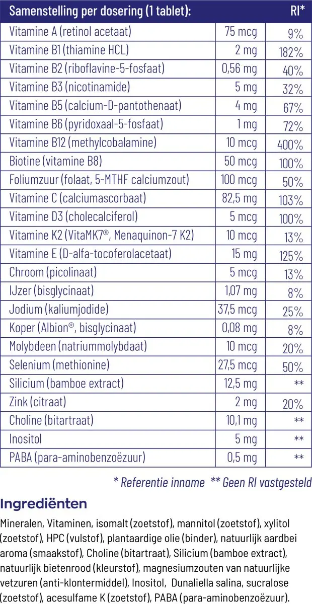 Vitakruid Multi Junior One-a-Day Kauwtabletten - 90 Stuks