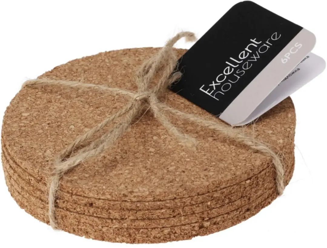Excellent Houseware Kurk Onderzetters Rond 5cm