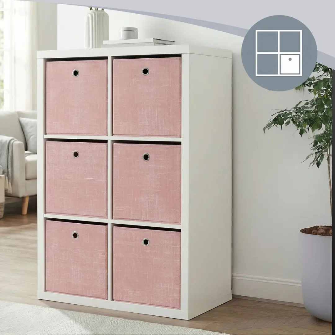 Songmics Opbergbox Set van 6 - Pastelroze - 27L