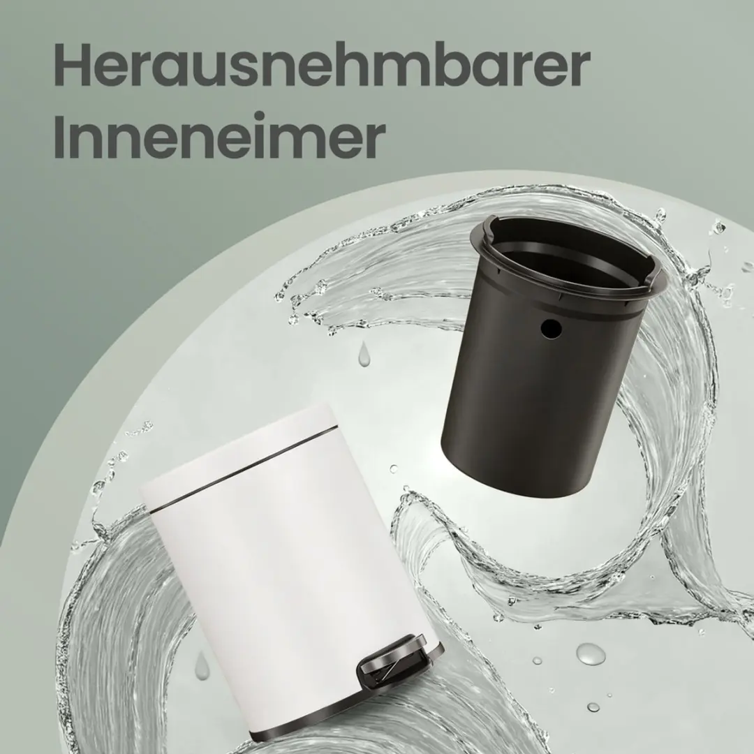 Songmics Cosmetica Prullenbak 6L - Staal - Zwart
