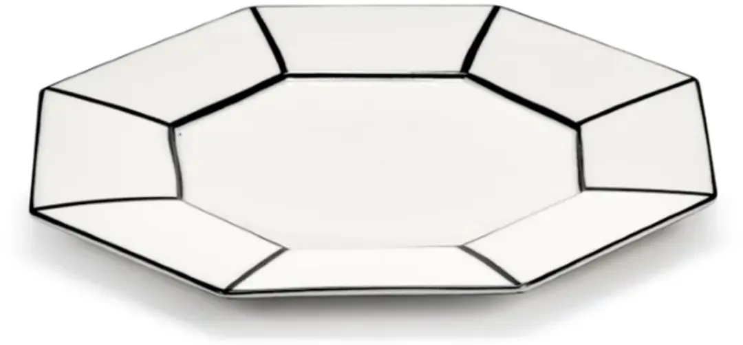 Serax Carte Blanche Ontbijtbord - Wit/Zwart - 2 Stuks