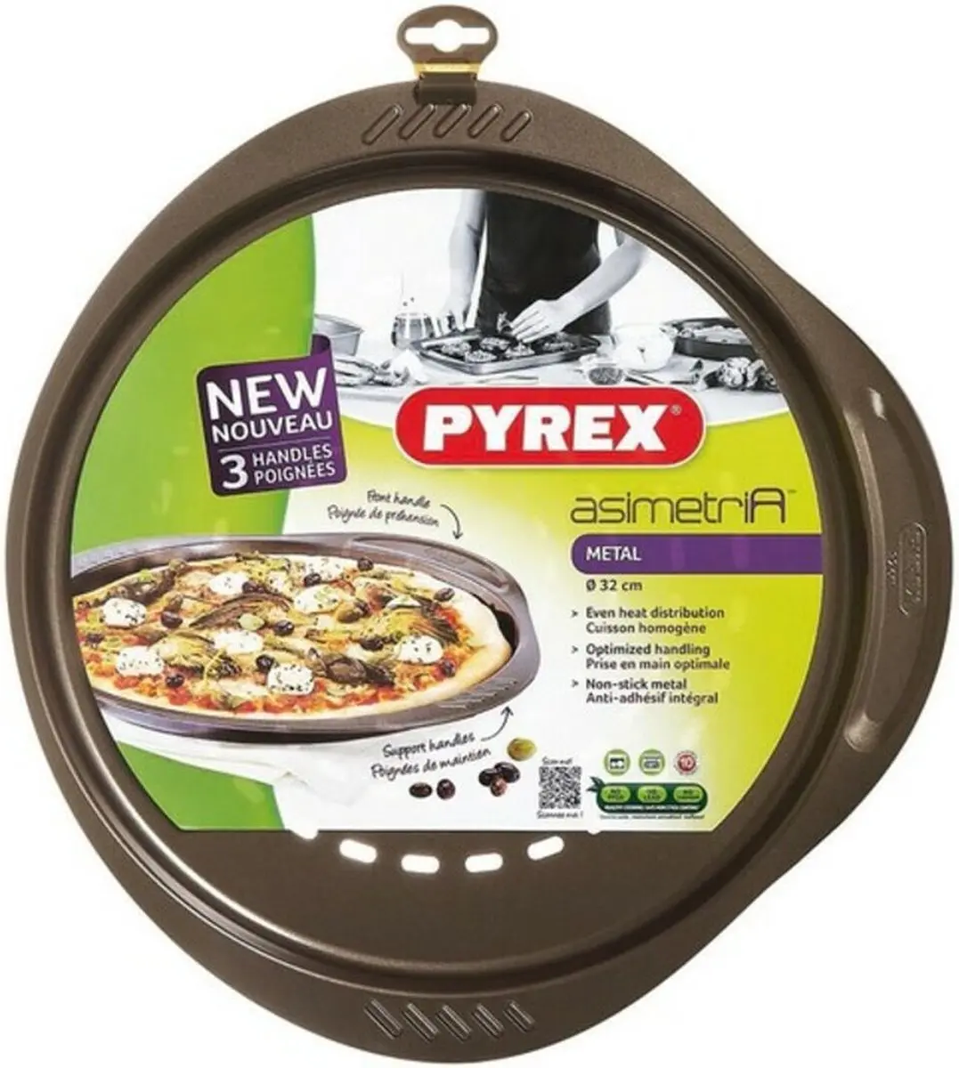 PYREX Asimetria Pizzaplaat 32cm - Bruin