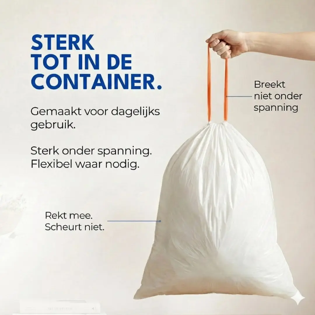 Simple Vuilniszakken 25L - 120 Stuks (6x20) - Wit/Orange