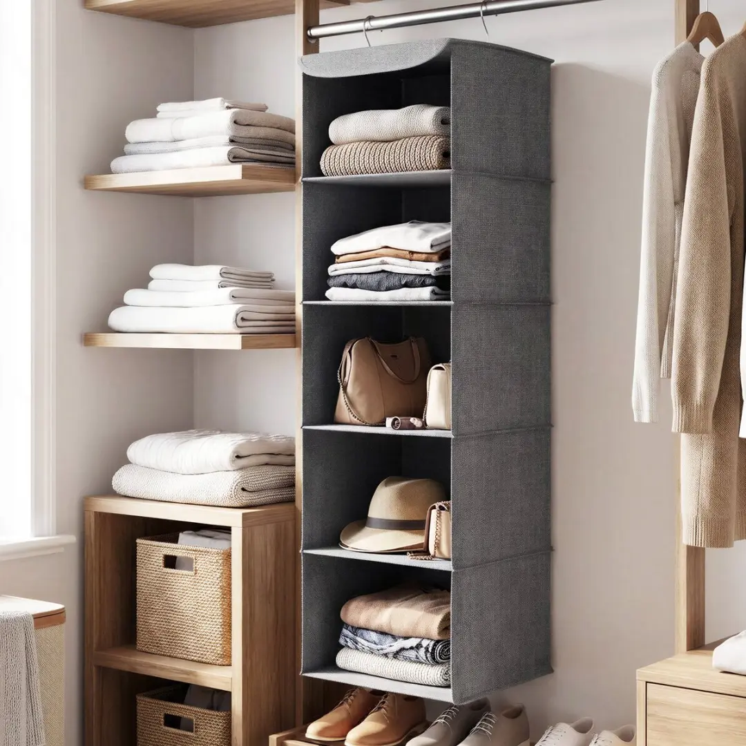 Songmics Hangrek RYCH06G - Opvouwbaar - 5 Vakken - 10 Schoenen - Grijs