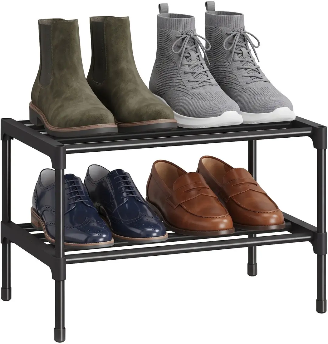 Songmics Schoenenrek 2-niveaus - 6 Pairs - Zwart - afbeelding 2 van 6
