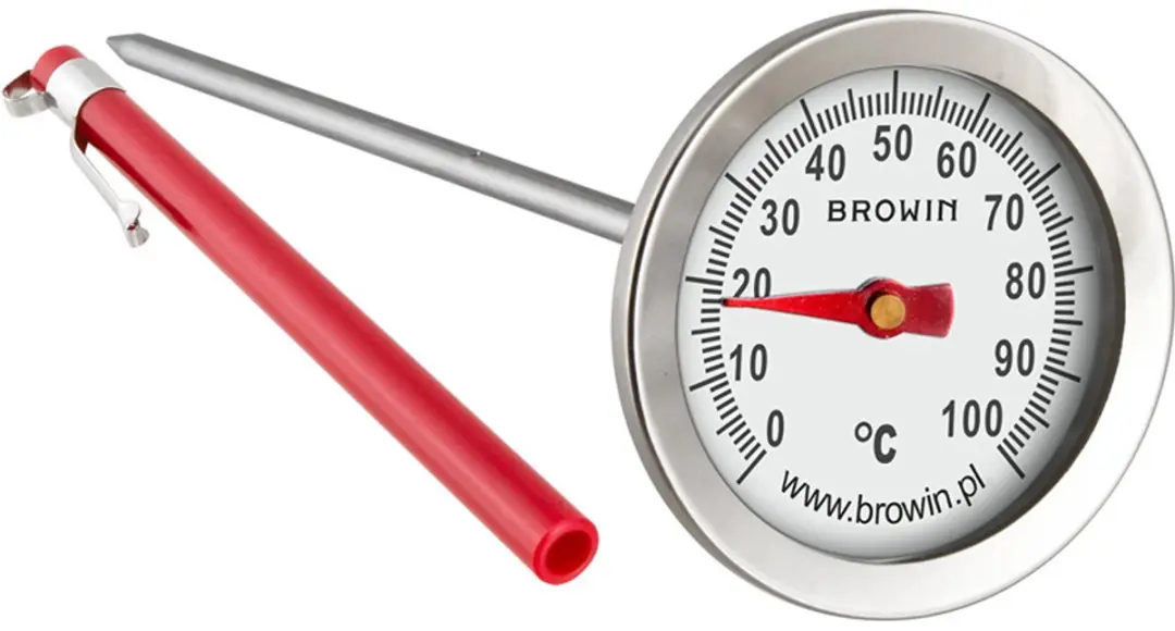 Browin Keukenthermometer met Sonde - Rood/Wit/Zilver