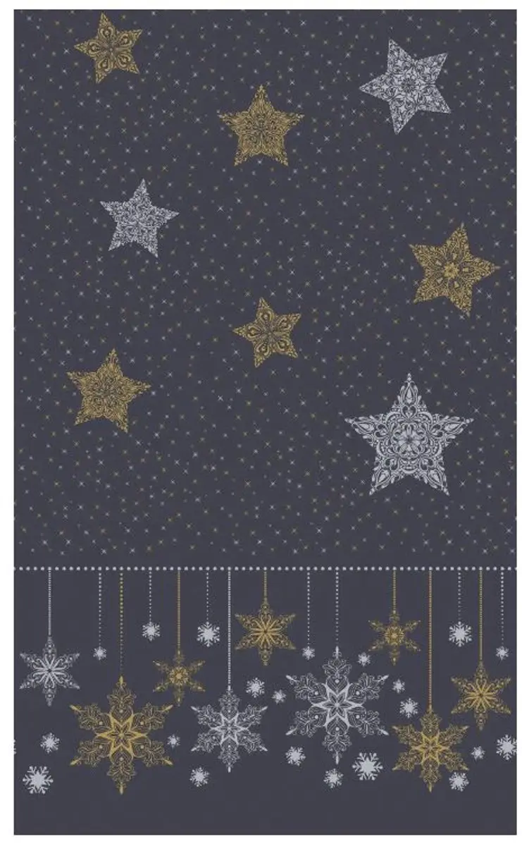 Duni Tafellaken Snowstars Black 138x220cm