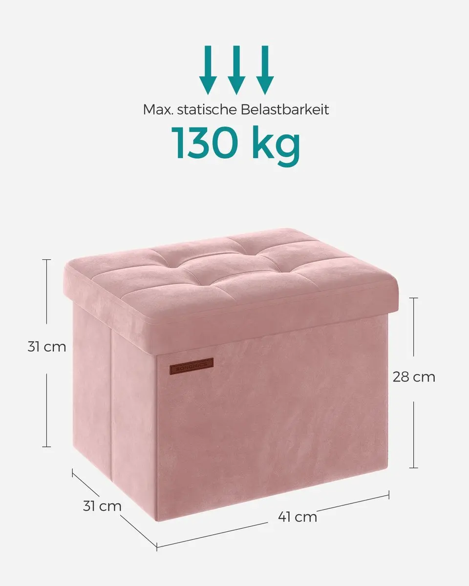 Songmics Opbergkist Roze - 130 kg Belastbaar